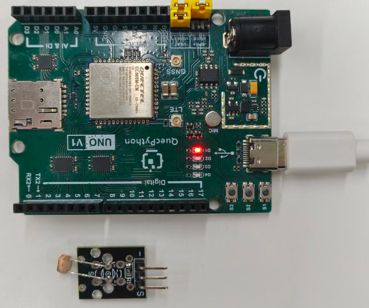 初学者视角体验：【EC800X Duino 开发板】传感器体验-光照传感器