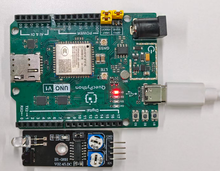 初学者视角体验：【EC800X Duino 开发板】传感器体验-障碍检测！